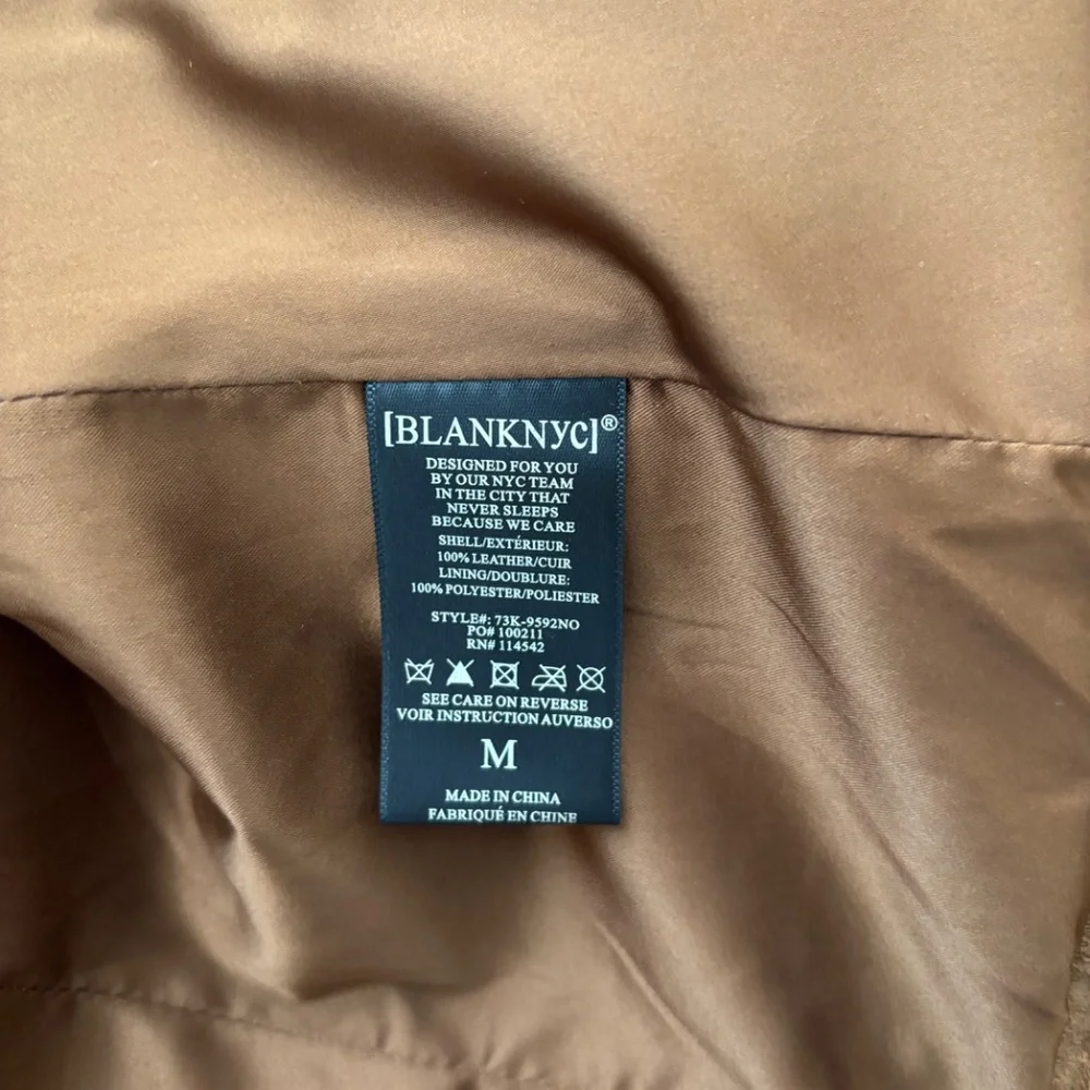 BlankNYC Brown 100% Genuine Suede Moto Jacket - Picture 4 of 8